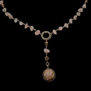 Rose Quartz Y Necklace